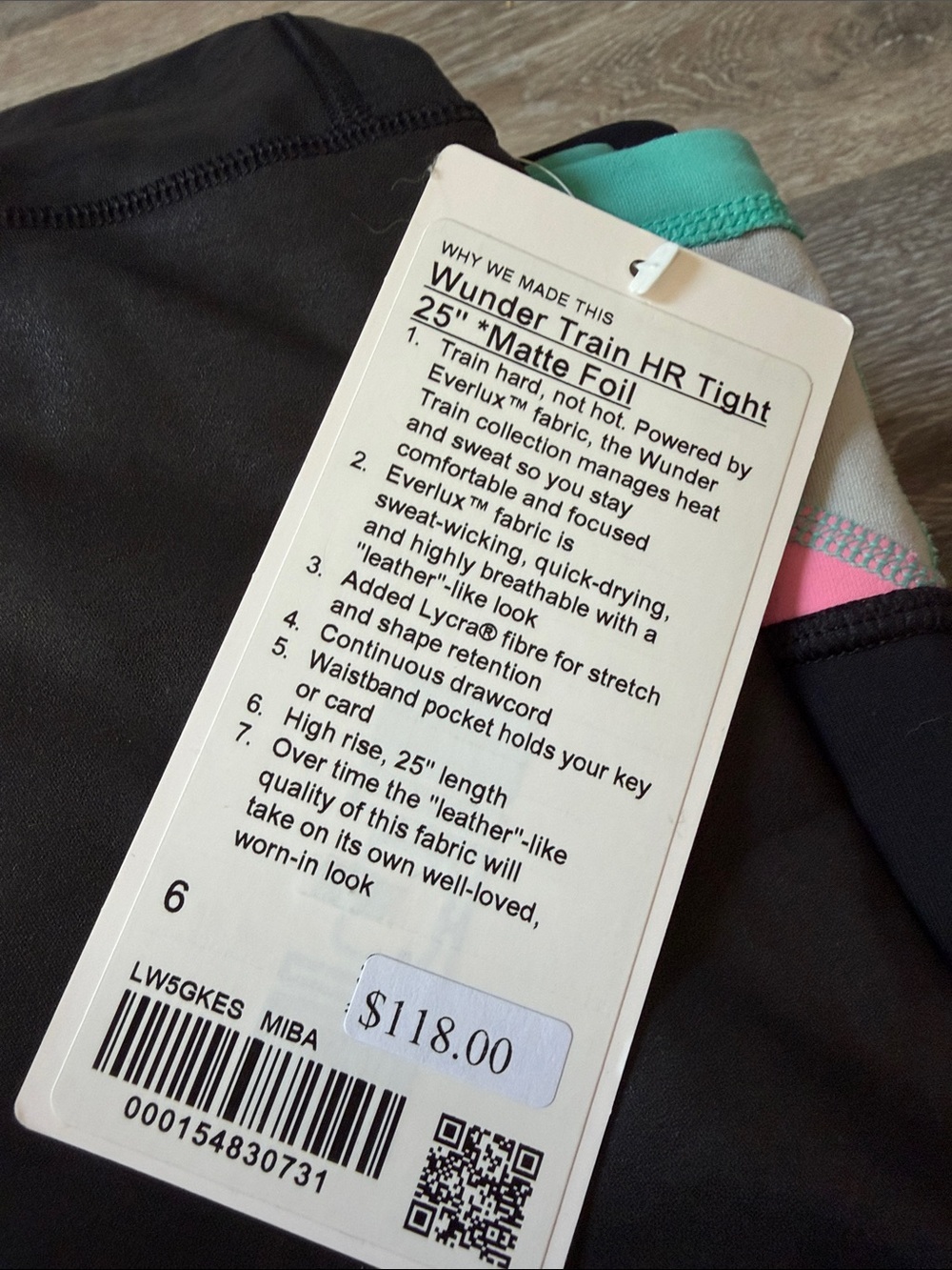 Lululemon High-Rise Matte Foil Black Leggings - Picture 8 of 8